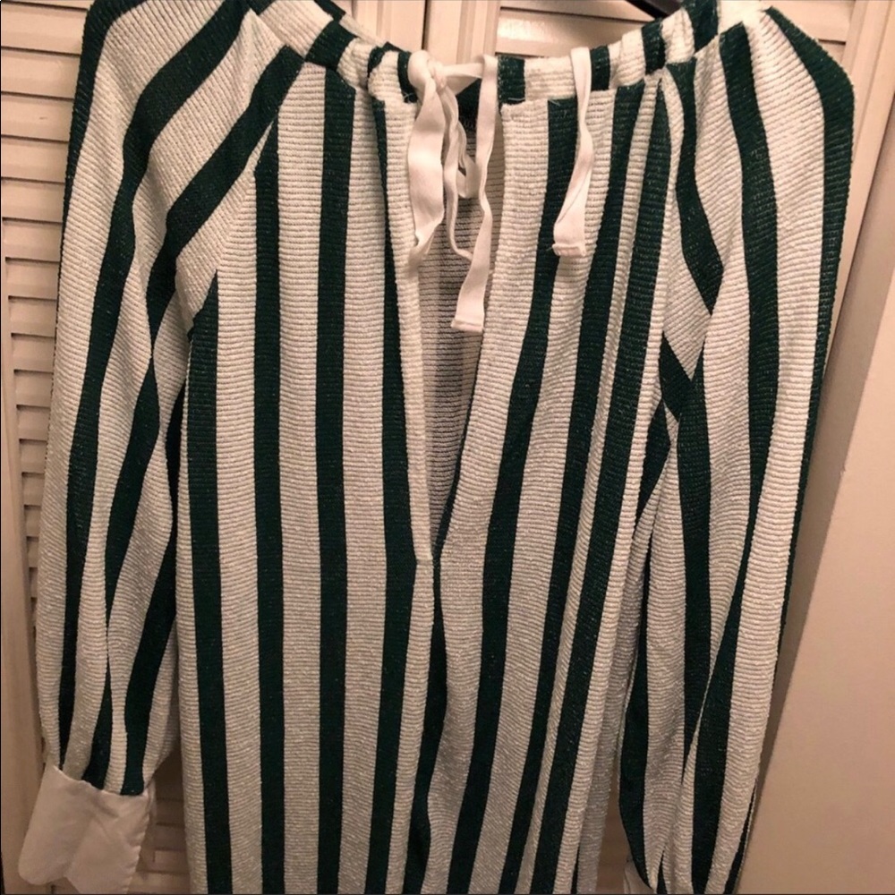 ZARA GREEN AND WHITE DRESS